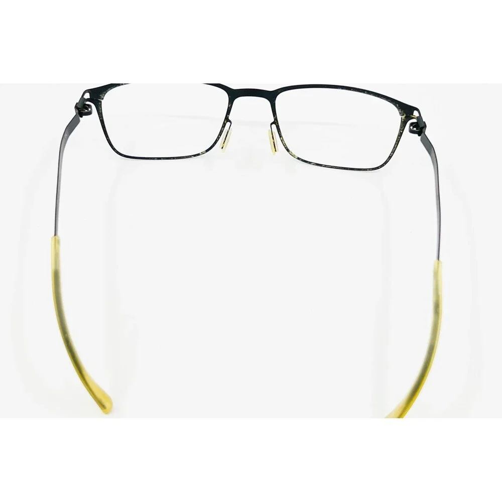 Mykita Eyeglasses Mens Black Gold Square Frame 55-18-140